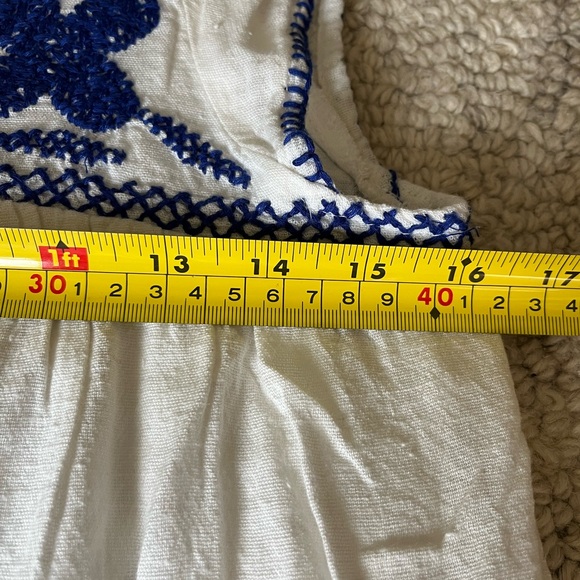 Stunning Urban Outfitters Mama Mia Embroidered white and blue lined dress - Picture 7 of 9